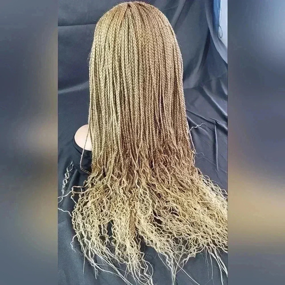 Braided Wig: African-Inspired,  feeding cornrows blond Human-Synthetic NWT - Picture 7 of 17